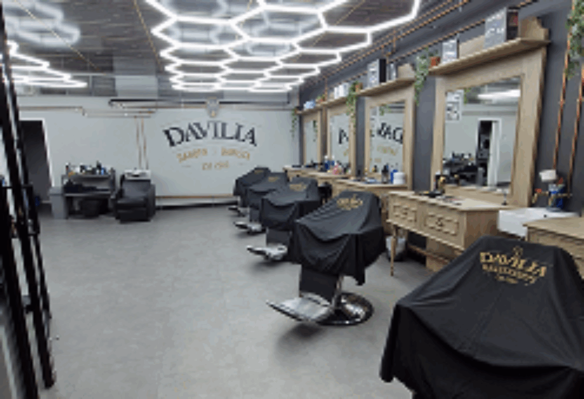 Davilia Location— Duncraig has Modern interior, Davila branding, and geometric LED ceiling lights.