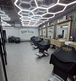 Davilia Location— Duncraig has Modern interior, Davila branding, and geometric LED ceiling lights.