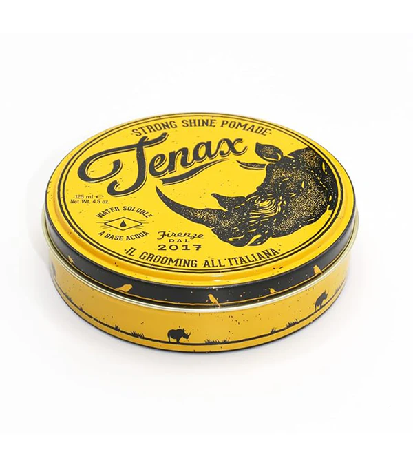 Tenax strong shine pomade tin for glossy hair styling