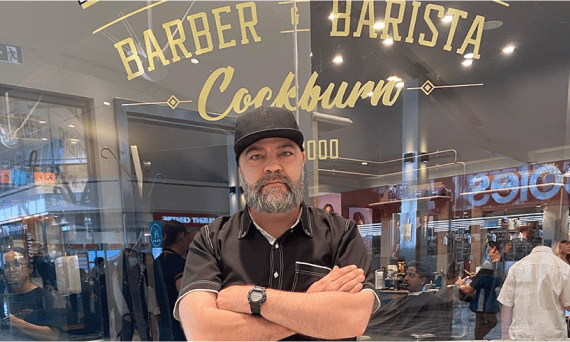 Portrait of Umberto from Davilia Barbershop team