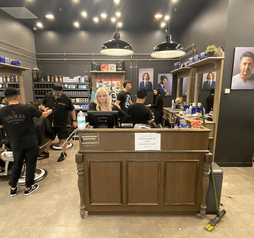 Modern barbershop interior at Davilia Cockburn