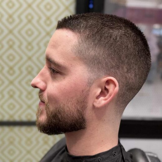 Man’s haircut side profile from Davilia Barbershop