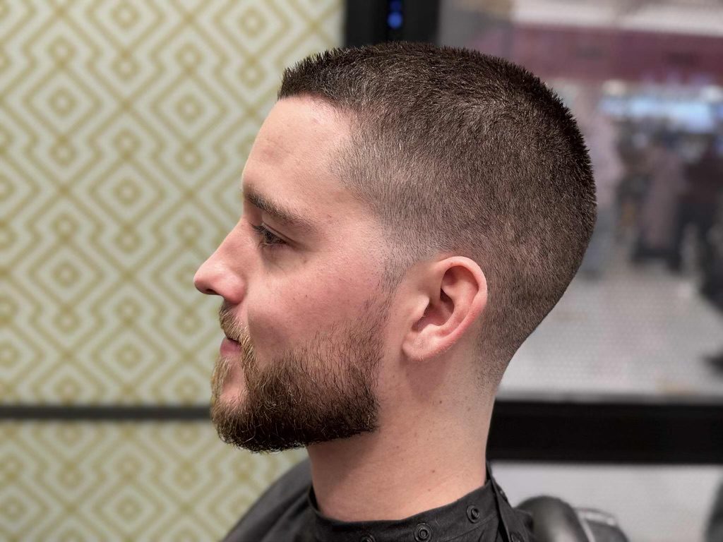 Man’s haircut side profile from Davilia Barbershop