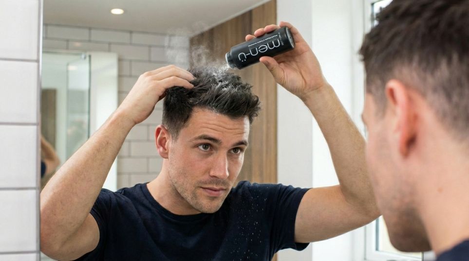 Matt Styling Powder applied to short textured men’s haircut in Perth barbershop