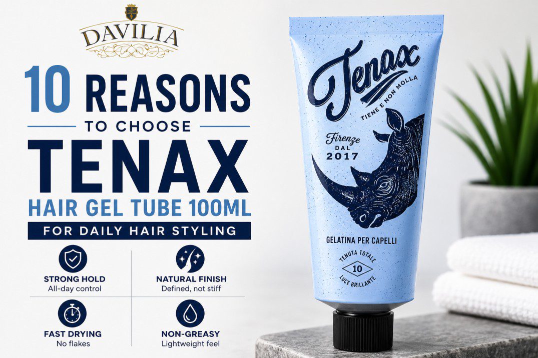 Tenax Hair Gel Tube 100ml for daily hair styling with strong hold, natural finish, fast drying formula, and non-greasy control